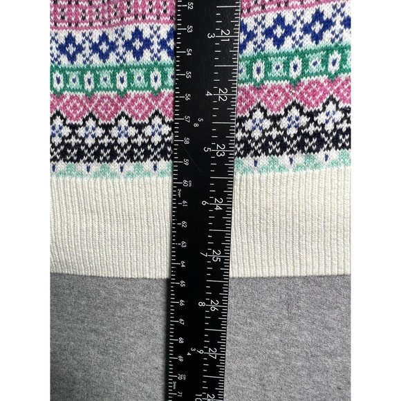 Talbots Fair‎ Isle Multicolor Long Sleeve Cotton Blend Cardigan, Size XL - Picture 3 of 7
